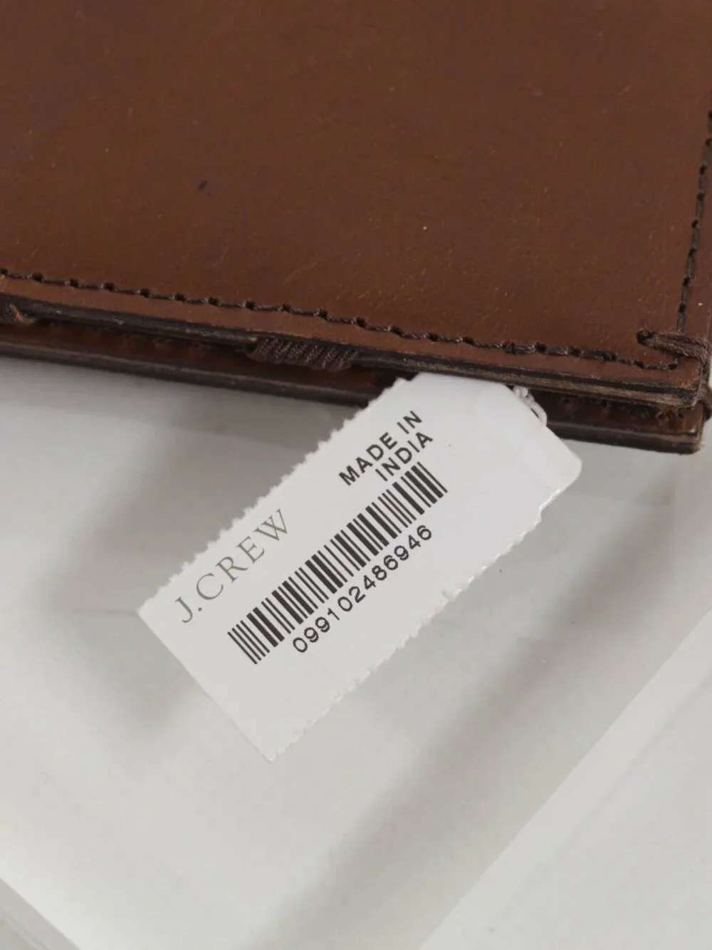J.Crew Brown Leather Card Holder Wallet NWT Minimalist Card Case